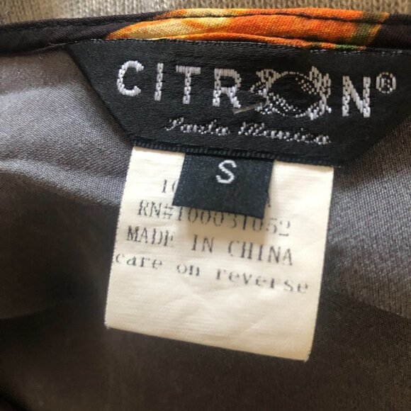 Citron Santa Monica Asian Print 3/4 Sleeve Blouse size S Tunic - Picture 6 of 7